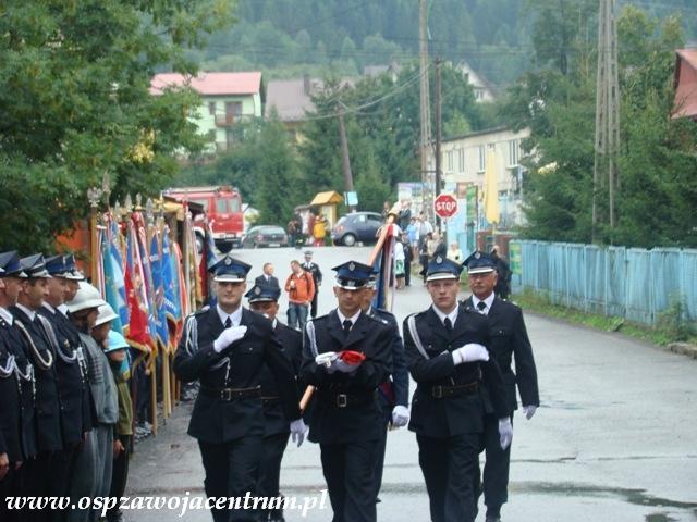 Wyprowadzenie pocztu flagowego i sztandarowego OSP Zawoja Centrum